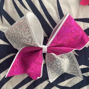 Competition Sparkling Pink and Silver  Bow